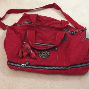 Red Kipling Overnight Bag